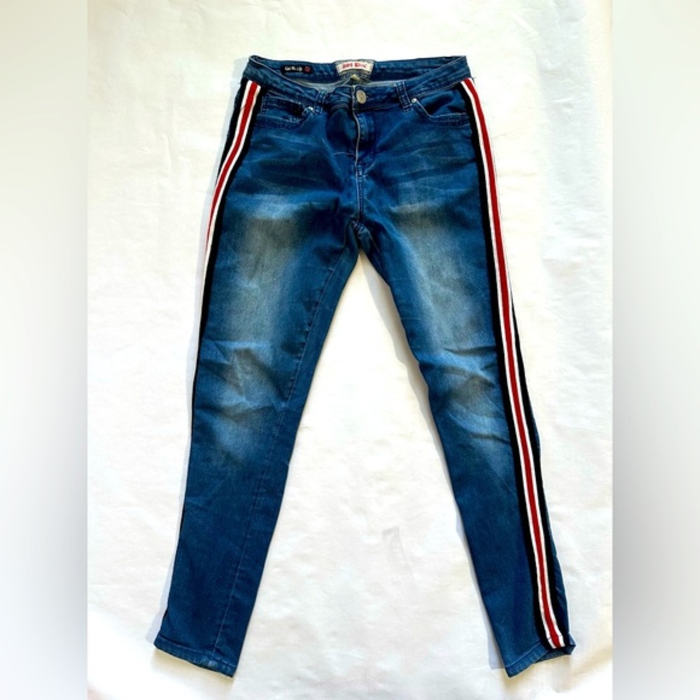Hot Kiss Blue Denim Jeans with Side Stripes